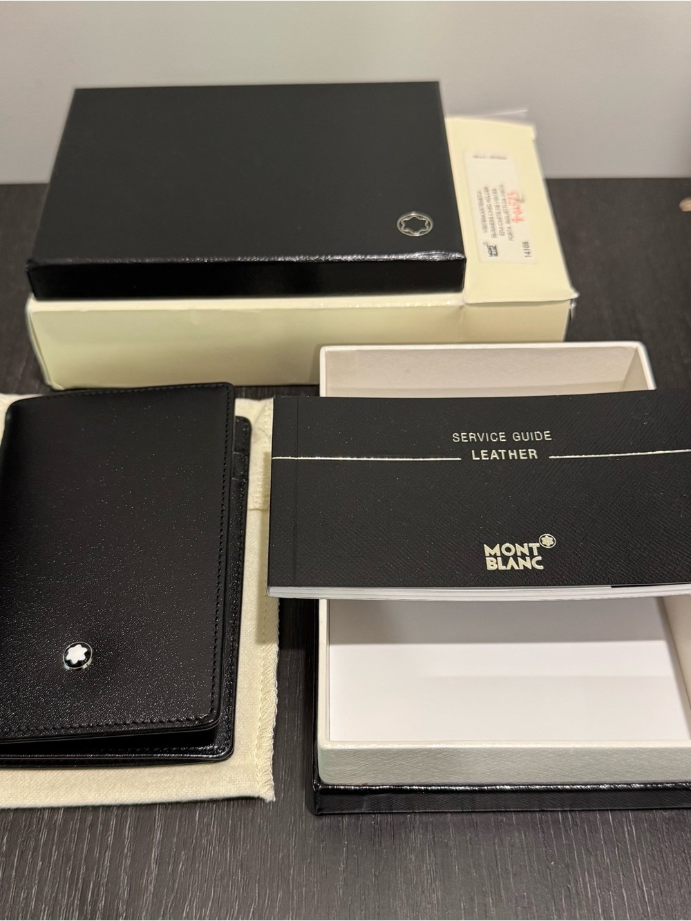 New Mont Blanc Business Card Holder Meisterstuc Black Leather